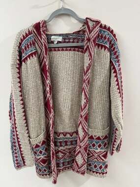 LUCKY BRAND Women Boho Open Cardigan Knit Sweater Size Small